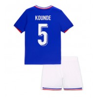 Camisa de time de futebol França Jules Kounde #5 Replicas 1º Equipamento Infantil Europeu 2024 Manga Curta (+ Calças curtas)